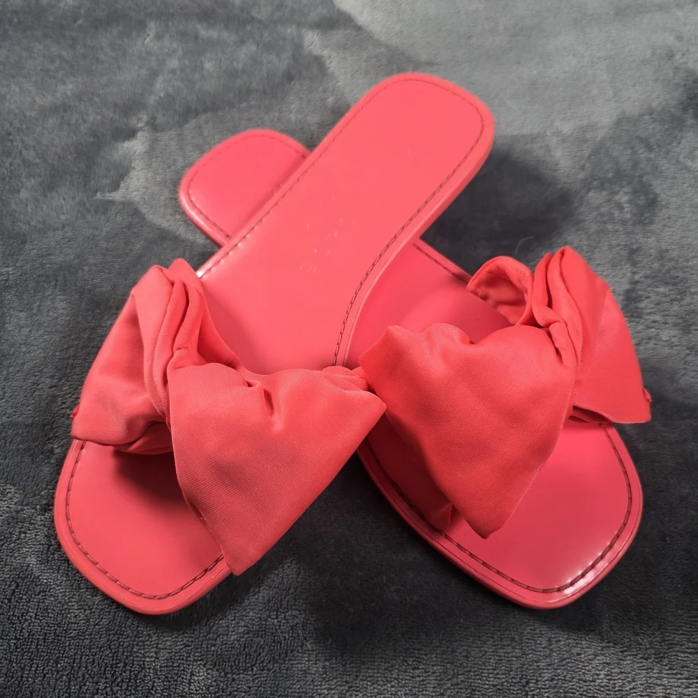 Kate Spade New York Bikini Bow Slide Sandals, Size 7.5 B Womens NWOT